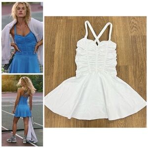 NWOT Free People Good Karma Ruched Dress In WHITE Size XS/Small (0-6)